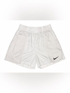 Nike White Running Shorts with Black Swoosh